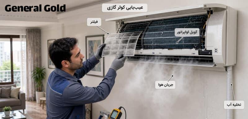 چرا کولر گازی بخار می دهد؟